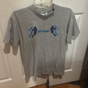 Jerzees Men’s Gray and Blue “Got Game?” Short-Sleeve Graphic Tee Shirt M